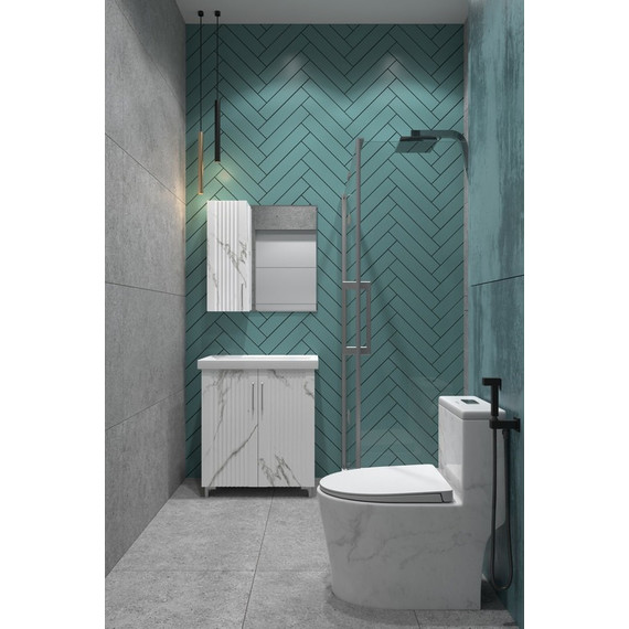 Унитаз-моноблок безободковый EvaGold EG060001 с тонкой крышкой микролифт, белый с декором - 2 Унитаз-моноблок безободковый EvaGold EG060001 с тонкой крышкой микролифт, белый с декором фото 2