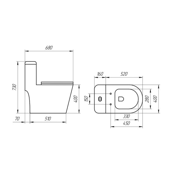 Унитаз-моноблок безободковый EvaGold EG060001 с тонкой крышкой микролифт, белый с декором - 9 Унитаз-моноблок безободковый EvaGold EG060001 с тонкой крышкой микролифт, белый с декором фото 9