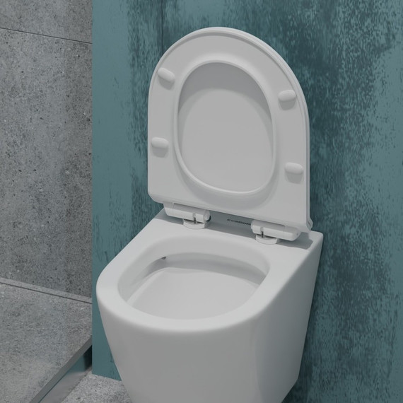 Унитаз подвесной безободковый EvaGold EG070001 с тонкой крышкой микролифт - 2 Унитаз подвесной безободковый EvaGold EG070001 с тонкой крышкой микролифт фото 2