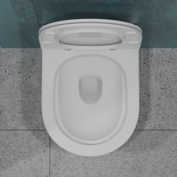 Унитаз подвесной безободковый EvaGold EG070001 с тонкой крышкой микролифт - 6 Унитаз подвесной безободковый EvaGold EG070001 с тонкой крышкой микролифт фото 6