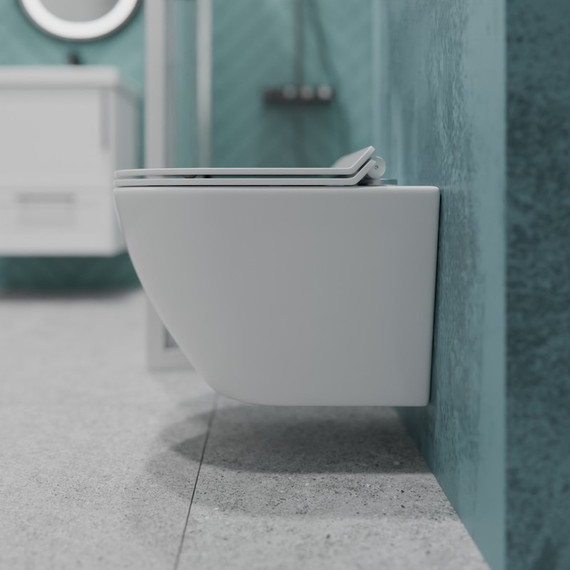 Унитаз подвесной безободковый EvaGold EG070001 с тонкой крышкой микролифт - 8 Унитаз подвесной безободковый EvaGold EG070001 с тонкой крышкой микролифт фото 8