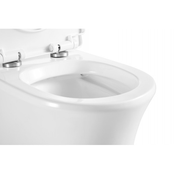 Унитаз подвесной безободковый EvaGold EG070002 с тонкой крышкой микролифт - 2 Унитаз подвесной безободковый EvaGold EG070002 с тонкой крышкой микролифт фото 2