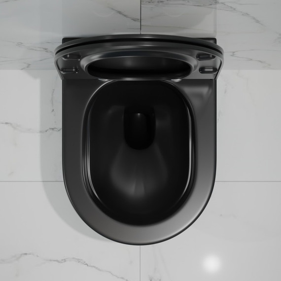 Унитаз подвесной безободковый EvaGold EG070003 с тонкой крышкой микролифт, чёрный матовый - 3 Унитаз подвесной безободковый EvaGold EG070003 с тонкой крышкой микролифт, чёрный матовый фото 3