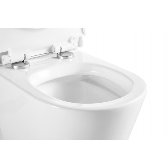 Унитаз подвесной безободковый EvaGold EG070005 с тонкой крышкой микролифт - 3 Унитаз подвесной безободковый EvaGold EG070005 с тонкой крышкой микролифт фото 3