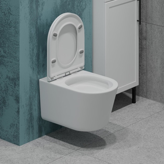 Унитаз подвесной безободковый EvaGold EG070007 с тонкой крышкой микролифт - 3 Унитаз подвесной безободковый EvaGold EG070007 с тонкой крышкой микролифт фото 3