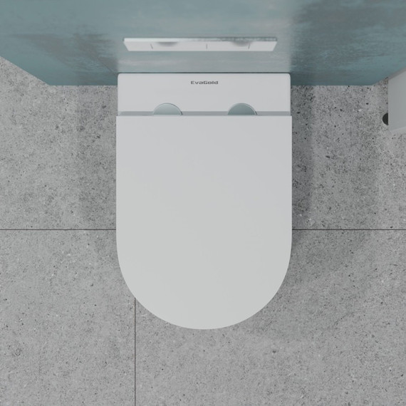 Унитаз подвесной безободковый EvaGold EG070007 с тонкой крышкой микролифт - 5 Унитаз подвесной безободковый EvaGold EG070007 с тонкой крышкой микролифт фото 5