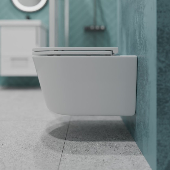 Унитаз подвесной безободковый EvaGold EG070007 с тонкой крышкой микролифт - 6 Унитаз подвесной безободковый EvaGold EG070007 с тонкой крышкой микролифт фото 6