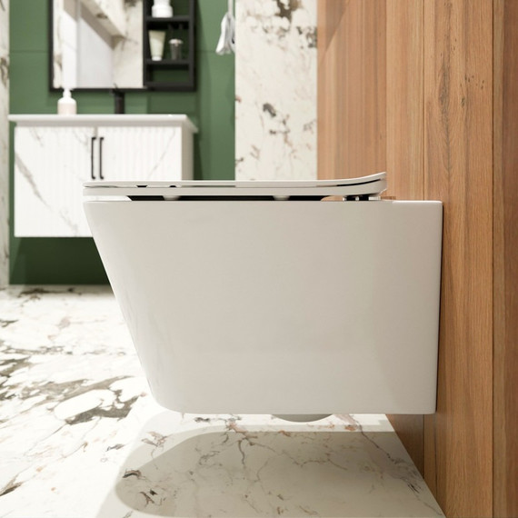 Унитаз-биде подвесной безободковый EvaGold EG070010 с тонкой крышкой микролифт - 2 Унитаз-биде подвесной безободковый EvaGold EG070010 с тонкой крышкой микролифт фото 2