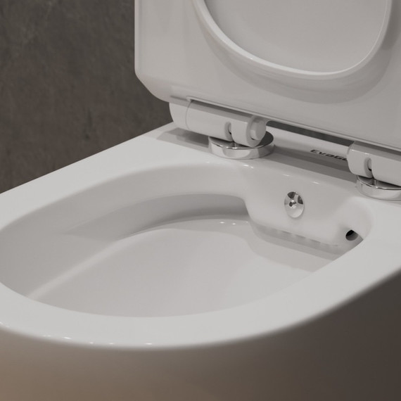 Унитаз-биде подвесной безободковый EvaGold EG070012 с тонкой крышкой микролифт - 3 Унитаз-биде подвесной безободковый EvaGold EG070012 с тонкой крышкой микролифт фото 3