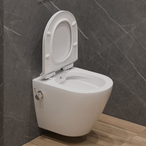 Унитаз-биде подвесной безободковый EvaGold EG070012 с тонкой крышкой микролифт - 4 Унитаз-биде подвесной безободковый EvaGold EG070012 с тонкой крышкой микролифт фото 4