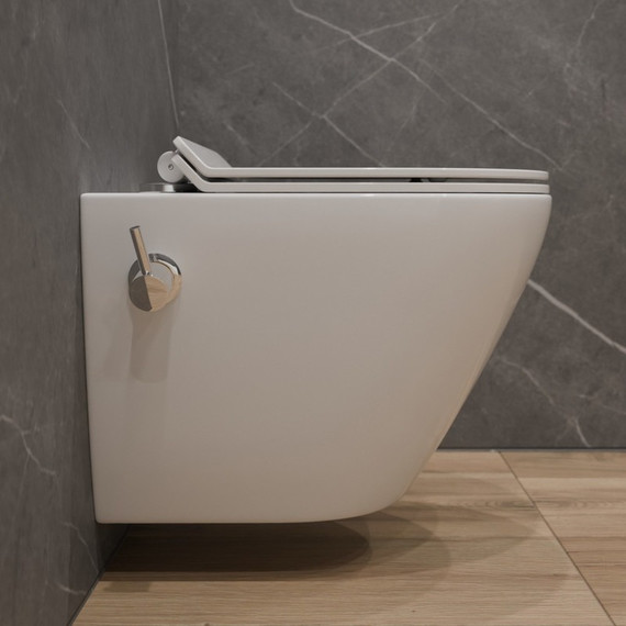 Унитаз-биде подвесной безободковый EvaGold EG070012 с тонкой крышкой микролифт - 5 Унитаз-биде подвесной безободковый EvaGold EG070012 с тонкой крышкой микролифт фото 5