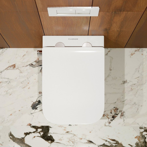 Унитаз-биде подвесной безободковый EvaGold EG070016 с тонкой крышкой микролифт - 6 Унитаз-биде подвесной безободковый EvaGold EG070016 с тонкой крышкой микролифт фото 6