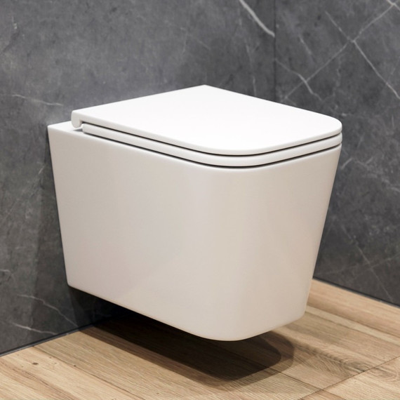 Унитаз подвесной безободковый EvaGold EG070043 с тонкой крышкой микролифт -  Унитаз подвесной безободковый EvaGold EG070043 с тонкой крышкой микролифт фото