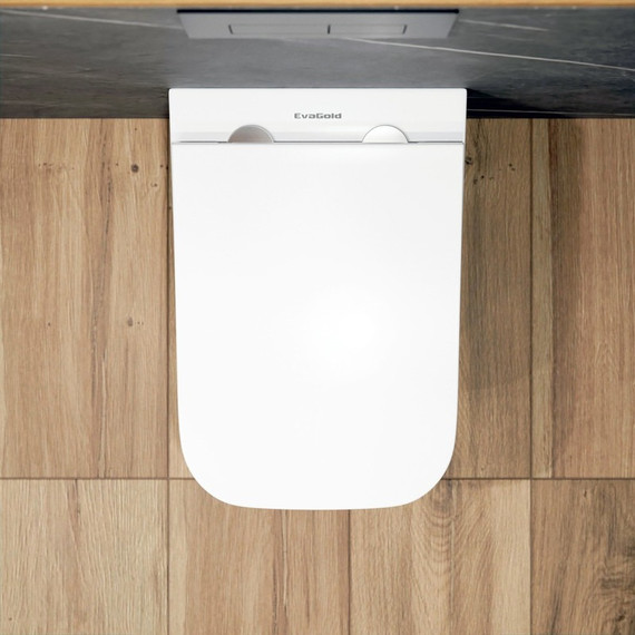 Унитаз подвесной безободковый EvaGold EG070043 с тонкой крышкой микролифт - 7 Унитаз подвесной безободковый EvaGold EG070043 с тонкой крышкой микролифт фото 7