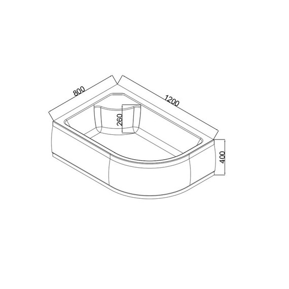 Поддон акриловый EvaGold 120х80 см EG230018 L - 2 Поддон акриловый EvaGold 120х80 см EG230018 L фото 2