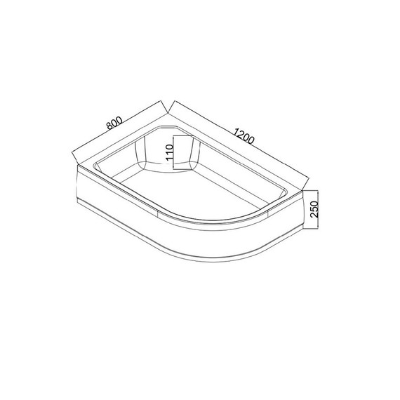 Поддон акриловый EvaGold 120х80 см EG230023 L - 2 Поддон акриловый EvaGold 120х80 см EG230023 L фото 2