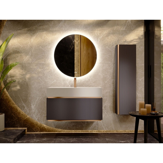 Тумба подвесная с раковиной Jorno Filoro 90 см Fil.01.90/P/A/JR, антрацит фото 6