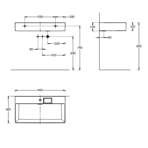 Тумба подвесная с раковиной Jorno Filoro 90 см Fil.01.90/P/A/JR, антрацит фото 11