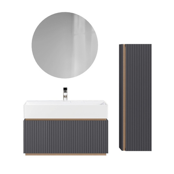 Пенал подвесной Jorno Filoro 33 см Fil.04.120PAJR, антрацит фото 5