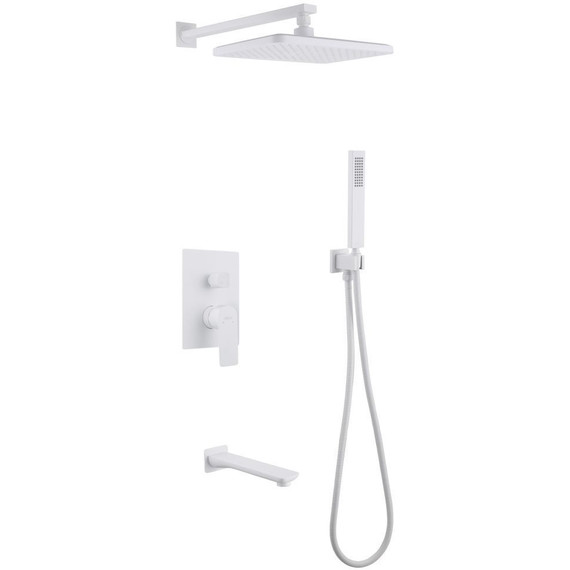 Душевая система для ванны Abber Weiss Insel AF8017FW, белый матовый фото 