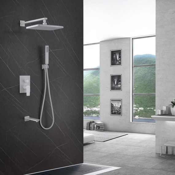 Душевая система для ванны Abber Weiss Insel AF8017FW, белый матовый фото 2