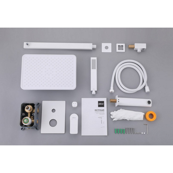 Душевая система для ванны Abber Weiss Insel AF8017FW, белый матовый фото 3