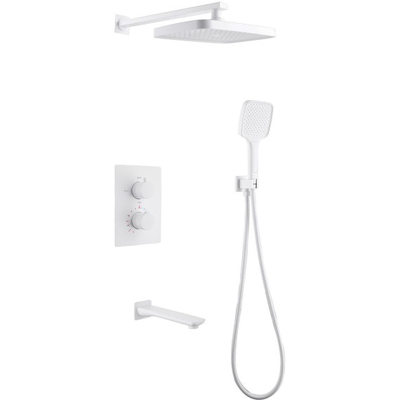 Душевая система для ванны с термостатом Abber Weiss Insel AF8050W, белый фото 