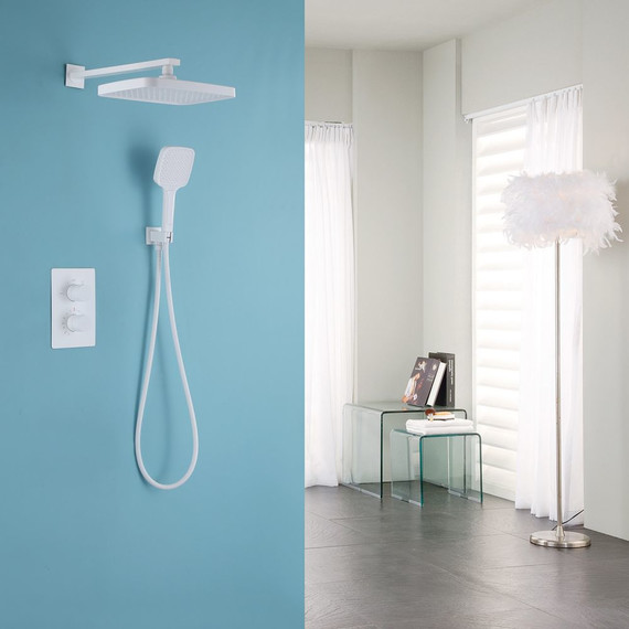 Душевая система для душа с термостатом Abber Weiss Insel AF8051W, белый фото 2
