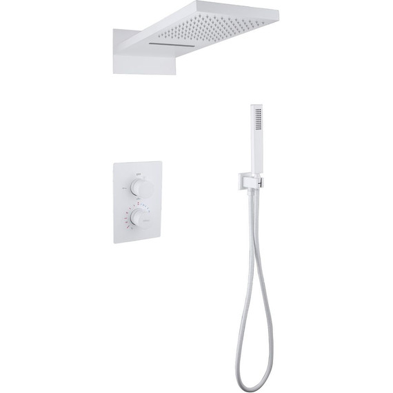 Душевая система для душа с термостатом Abber Weiss Insel AF8052W, белый фото 