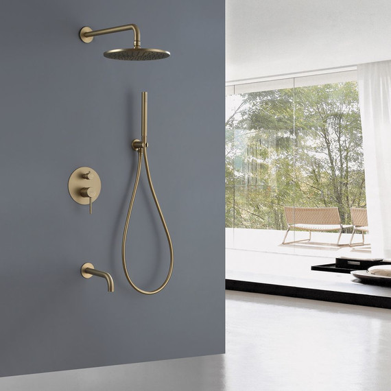 Душевая система для ванны Abber Wasser Kreis AF8117G, золото матовый фото 2