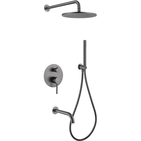 Душевая система для ванны Abber Wasser Kreis AF8117NG, никель -  Душевая система для ванны Abber Wasser Kreis AF8117NG, никель фото