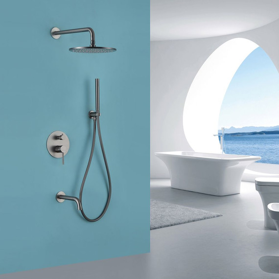 Душевая система для ванны Abber Wasser Kreis AF8117NG, никель - 2 Душевая система для ванны Abber Wasser Kreis AF8117NG, никель фото 2