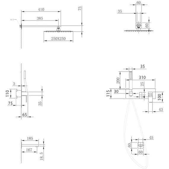 Душевая система для ванны Abber Daheim AF8217NG, никель - 3 Душевая система для ванны Abber Daheim AF8217NG, никель фото 3