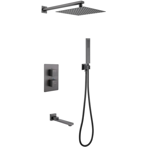 Душевая система для ванны с термостатом Abber Daheim AF8250NG, никель -  Душевая система для ванны с термостатом Abber Daheim AF8250NG, никель фото