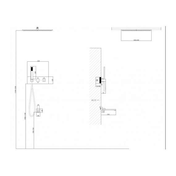 Душевая система для ванны с термостатом Abber Daheim AF8254G, золото матовый фото 3