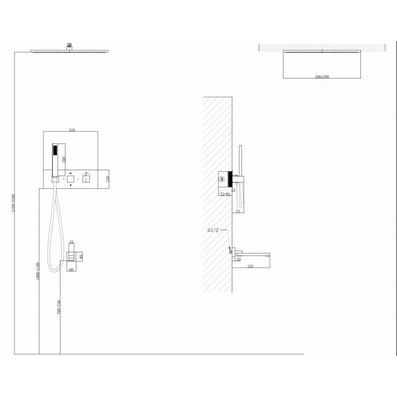 Душевая система для ванны с термостатом Abber Daheim AF8254NG, никель фото 3