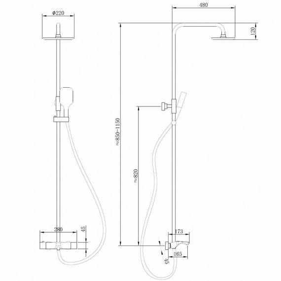 Душевая стойка с термостатом Abber Thermostat AF8516NG, никель, Цвет производителя: никель - 3 Душевая стойка с термостатом Abber Thermostat AF8516NG, никель, Цвет производителя: никель фото 3