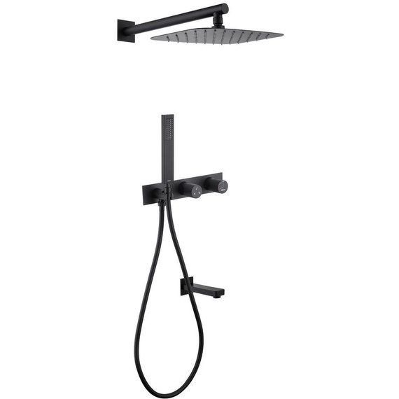 Душевая система для ванны Abber Rund AF8717B, черный матовый фото 