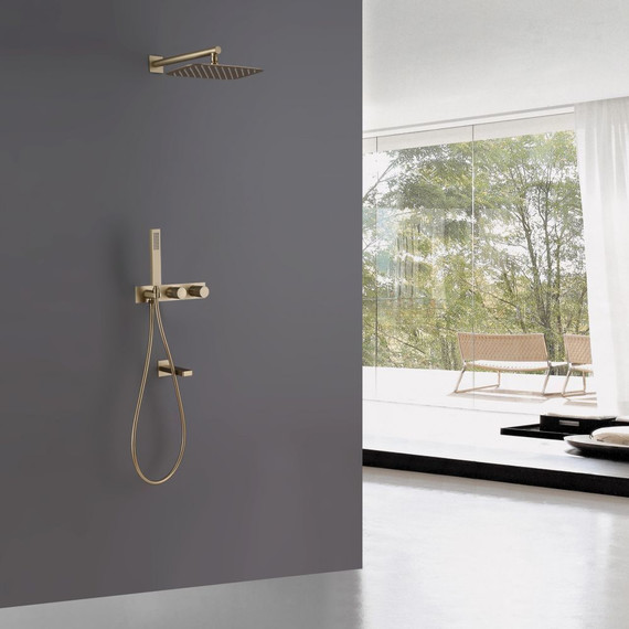 Душевая система для ванны Abber Rund AF8717G, золото матовый фото 2