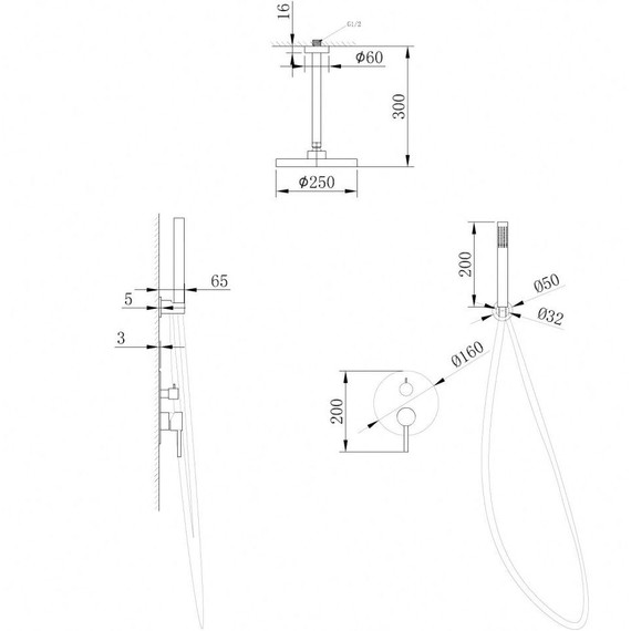 Душевая система для душа Abber Emotion AF8821G, золото матовый фото 3