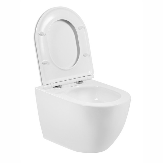 Унитаз подвесной безободковый EvaGold EG070032 с тонкой крышкой микролифт - 4 Унитаз подвесной безободковый EvaGold EG070032 с тонкой крышкой микролифт фото 4