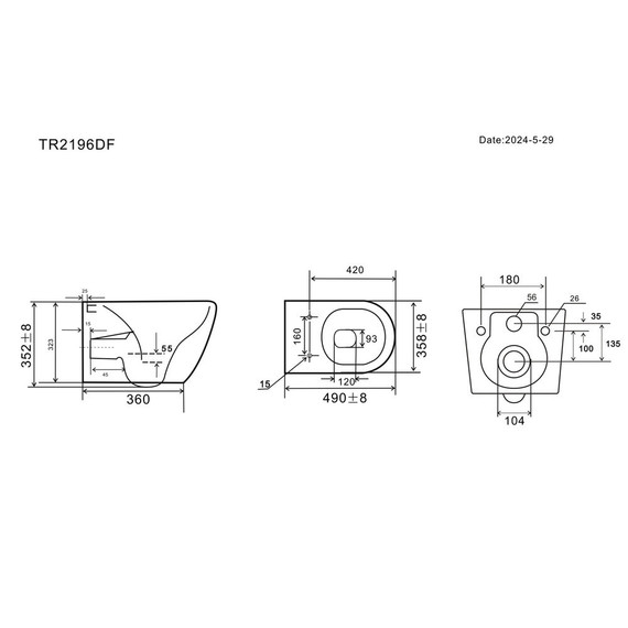 Унитаз подвесной безободковый EvaGold EG070032 с тонкой крышкой микролифт - 6 Унитаз подвесной безободковый EvaGold EG070032 с тонкой крышкой микролифт фото 6