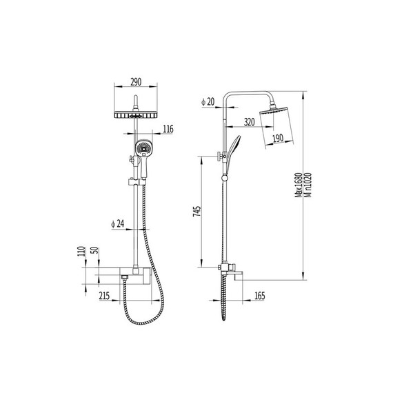 Душевая стойка EvaGold Richard EG400043, чёрный - 5 Душевая стойка EvaGold Richard EG400043, чёрный фото 5