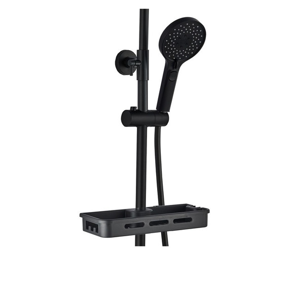 Душевая стойка с гигиеническим душем и полкой EvaGold Mau EG400060, чёрный - 2 Душевая стойка с гигиеническим душем и полкой EvaGold Mau EG400060, чёрный фото 2
