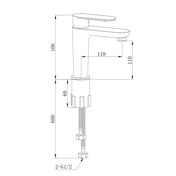 Смеситель для раковины EvaGold Queens EG400064, чёрный матовый - 8 Смеситель для раковины EvaGold Queens EG400064, чёрный матовый фото 8