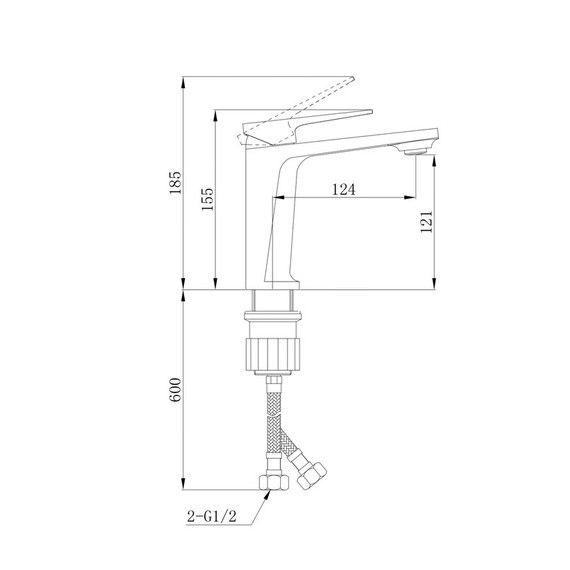 Смеситель для раковины EvaGold Vesta EG400086, оружейная сталь - 7 Смеситель для раковины EvaGold Vesta EG400086, оружейная сталь фото 7