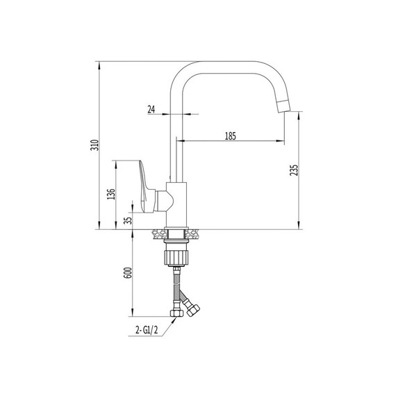 Смеситель для кухни EvaGold EG400088 поворотный излив фото 7