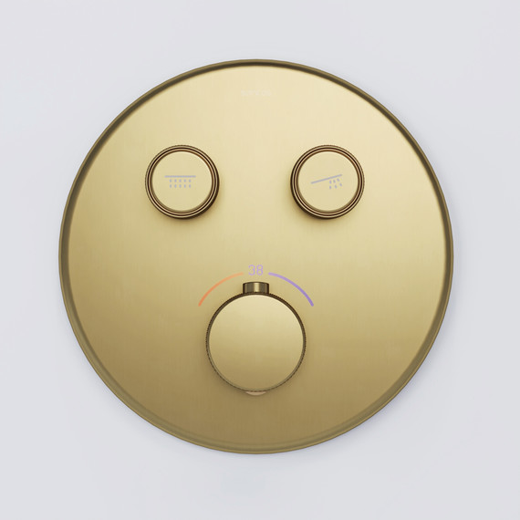 Душевая система для душа с термостатом Sancos Space SC3006BG, брашированные золото фото 3