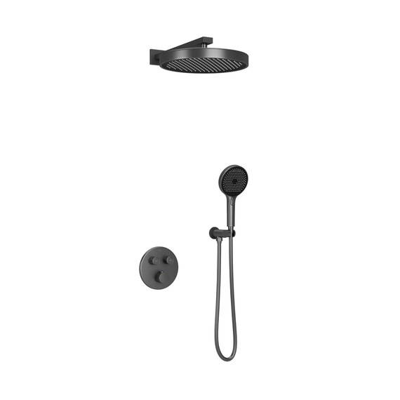 Душевая система для душа с термостатом Sancos Space SC3006GMG, вороненая сталь фото 2