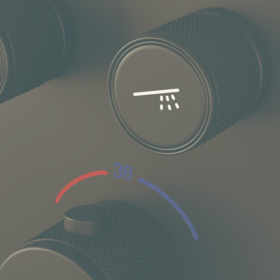 Душевая система для душа с термостатом Sancos Space SC3006MB, чёрный матовый фото 5